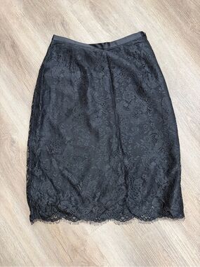 Caslon Black Lace Pencil Skirt Women’s Size 2 Petite Romantic 0375